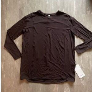 NWT LULULEMON Modal Pleated Back Long Sleeve Shirt FRENCH PRESS BROWN FLOWY 4 6